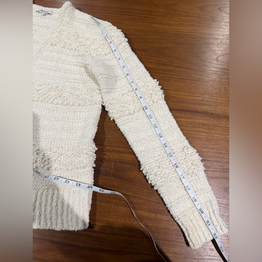 Madewell Bronson Textured Cardigan Sweater Ivory Size M Coastal Cotton Blend - Picture 6 of 7